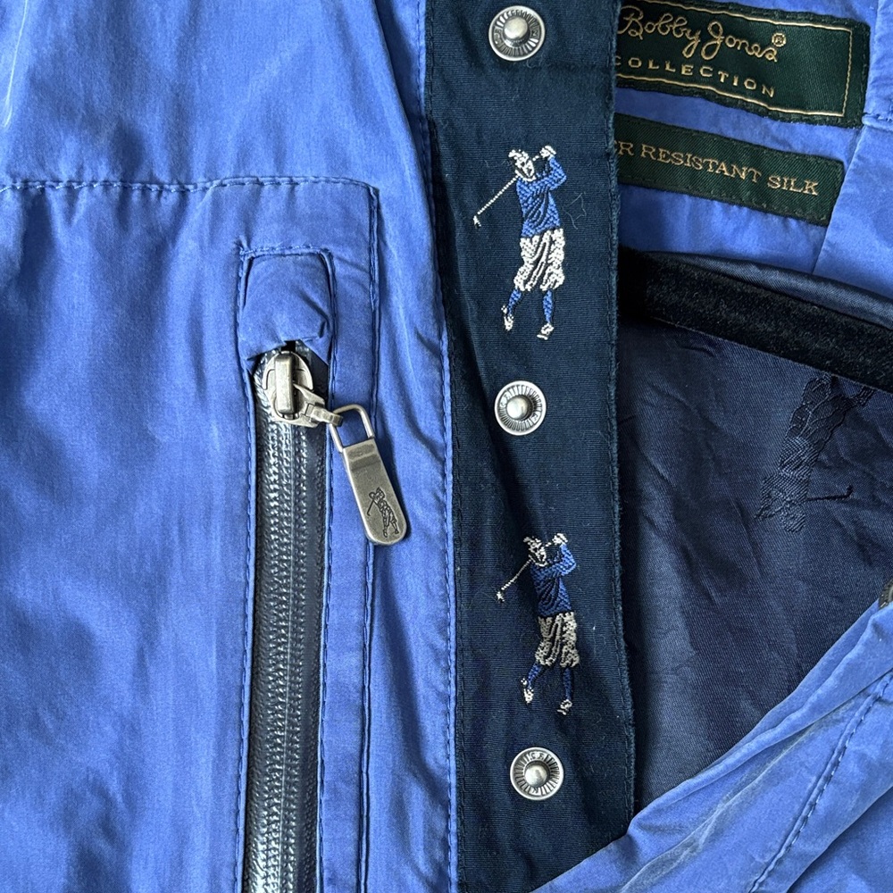 Bobby Jones silk Men's blue Windbreaker - Picture 3 of 7